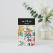 Gepersonaliseerde zwarte Waterverf Abstracte artie Visitekaartje (Staand voorkant)