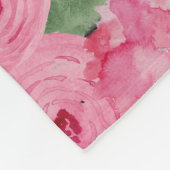 Gepersonaliseerde zwarte Waterverf Flowers Blanket Fleece Deken (Hoek)