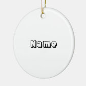 Gepersonaliseerde zwarte witte aangepaste kerstnaa keramisch ornament (Links)
