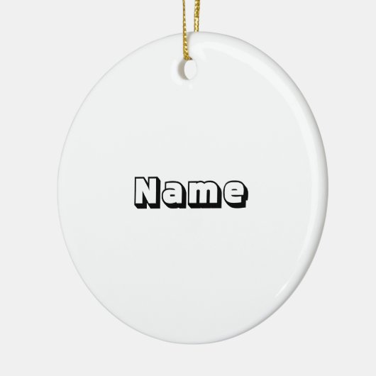 Gepersonaliseerde zwarte witte aangepaste kerstnaa keramisch ornament (Links)