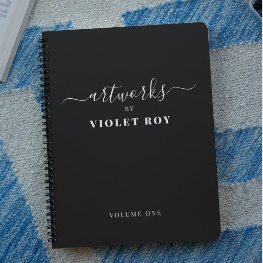 Gepersonaliseerde zwarte witte artiest Sketchbook- Notitieboek