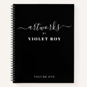 Gepersonaliseerde zwarte witte artiest Sketchbook- Notitieboek (Voorkant)
