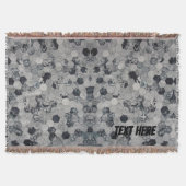 Gepersonaliseerde zwarte & witte hexagon gradiënt deken (Voorkant)