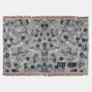 Gepersonaliseerde zwarte & witte hexagon gradiënt deken