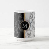 Gepersonaliseerde zwarte witte marmer Mok Gift (Midden)