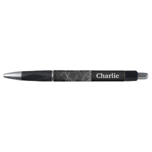Gepersonaliseerde zwarte witte marmer pen