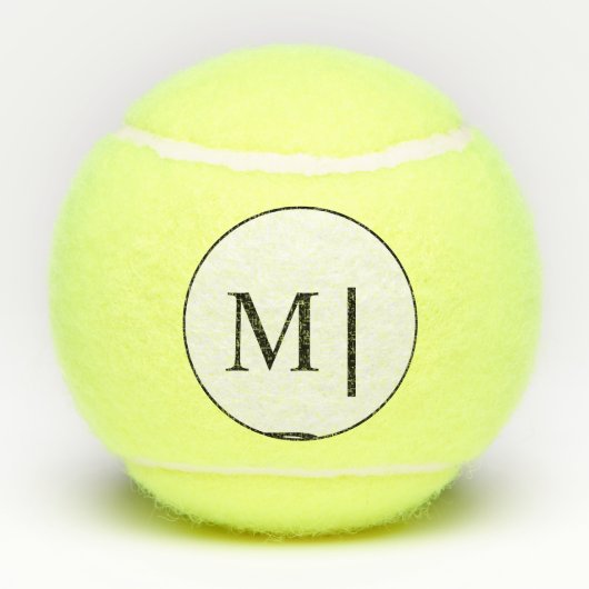Gepersonaliseerde zwarte witte monogram Initialen  Tennisballen (Achterkant)