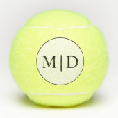 Gepersonaliseerde zwarte witte monogram Initialen  Tennisballen (Voorkant)