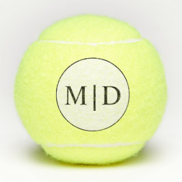 Gepersonaliseerde zwarte witte monogram Initialen  Tennisballen