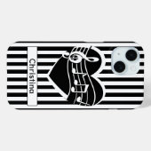 Gepersonaliseerde zwarte witte Muzieknoten Hartstr Case-Mate iPhone Case (Achterkant (horizontaal))