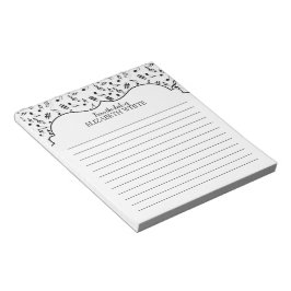 Gepersonaliseerde zwarte witte Muzieknoten Notitieblok