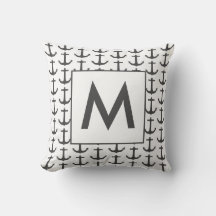 Gepersonaliseerde zwarte witte Nautical Anchor