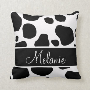 Gepersonaliseerde zwarte witte rode spots Pillow Kussen