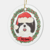 Gepersonaliseerde zwarte & witte sjiitische Tzu Keramisch Ornament (Links)