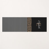 Gepersonaliseerde zwarte witte streep yogamat (Voorkant (horizontaal))