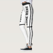 Gepersonaliseerde zwarte witte strepen Huisdier na Leggings (Links)