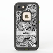 Gepersonaliseerde Zwarte & Witte Zendoodle (Achterkant)