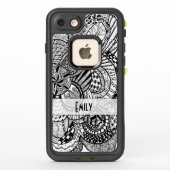 Gepersonaliseerde Zwarte & Witte Zendoodle (Achterkant)