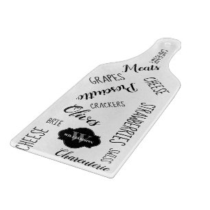 Gepersonaliseerde zwarte woorden van het monogram  snijplank