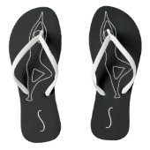 Gepersonaliseerde zwarte Yoga Instructor Teenslipp Teenslippers (Voetbed)