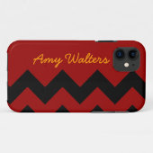 gepersonaliseerde zwarte zag Case-Mate iPhone case (Achterkant (horizontaal))