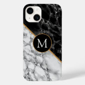 Gepersonaliseerde zwarte zwarte witte marmer iPhon Case-Mate iPhone Case (Achterkant)