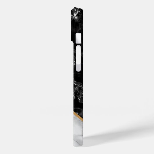 Gepersonaliseerde zwarte zwarte witte marmer iPhon Case-Mate iPhone Case (Achterkant / Links)