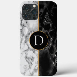 Gepersonaliseerde zwarte zwarte witte marmer iPhon Case-Mate iPhone Case