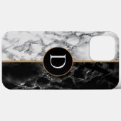Gepersonaliseerde zwarte zwarte witte marmer iPhon Case-Mate iPhone Case (Achterkant (horizontaal))