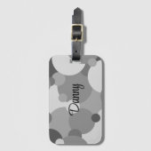 Gepersonaliseerde zwartgrijze moleculen bagagelabe bagagelabel (Voorkant (verticaal))