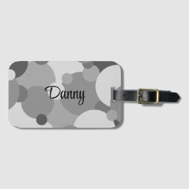Gepersonaliseerde zwartgrijze moleculen bagagelabe bagagelabel