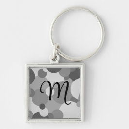 Gepersonaliseerde zwartgrijze moleculen sleutelhan sleutelhanger