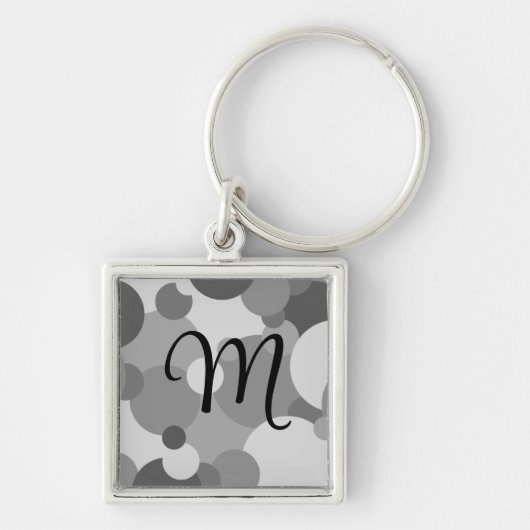 Gepersonaliseerde zwartgrijze moleculen sleutelhan sleutelhanger (Voorkant)