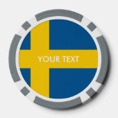 Gepersonaliseerde Zweedse vlag poker chips (Achterkant)