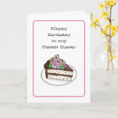 Gepersonaliseerde zweet Birthday Kaart voor zuster (Gele Bloem)