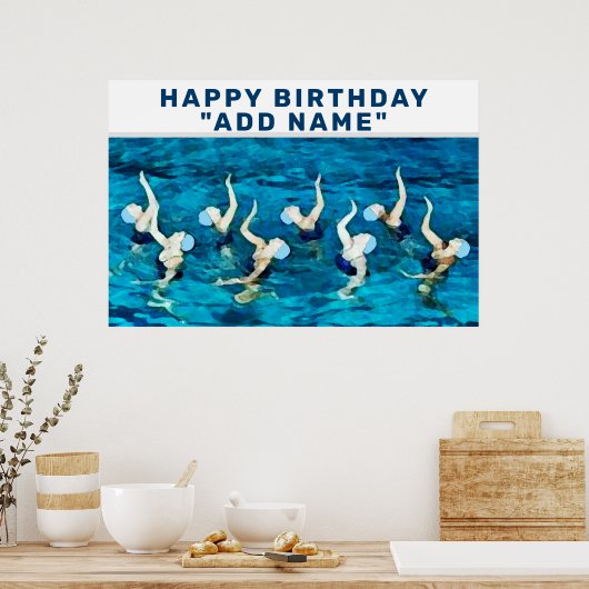 gepersonaliseerde zwemmer - verjaardag poster (Keuken)