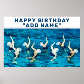 gepersonaliseerde zwemmer - verjaardag poster (Voorkant)