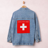 Gepersonaliseerde Zwitserland vlag Schweiz Zwitser Denim Jacket (Hangar)