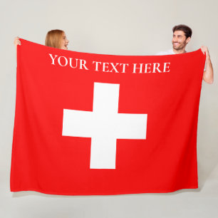 Gepersonaliseerde Zwitserland vlag Schweiz Zwitser Fleece Deken