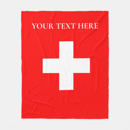Gepersonaliseerde Zwitserland vlag Schweiz Zwitser Fleece Deken (Voorkant)