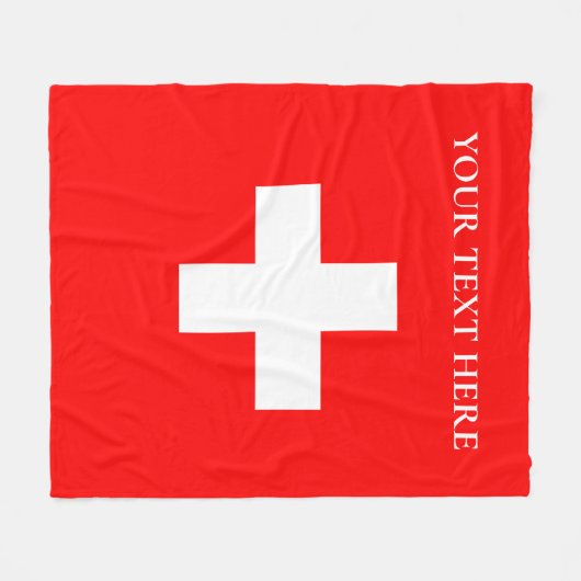 Gepersonaliseerde Zwitserland vlag Schweiz Zwitser Fleece Deken (Voorkant (Horizontaal))
