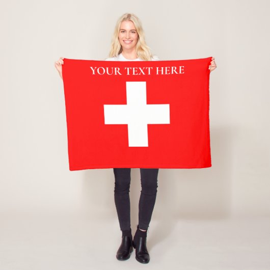 Gepersonaliseerde Zwitserland vlag Schweiz Zwitser Fleece Deken (In situ)