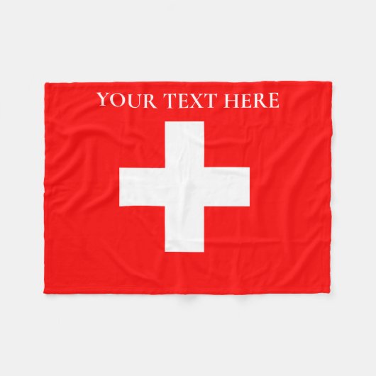Gepersonaliseerde Zwitserland vlag Schweiz Zwitser Fleece Deken (Voorkant (Horizontaal))