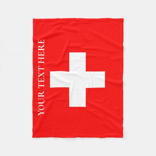 Gepersonaliseerde Zwitserland vlag Schweiz Zwitser Fleece Deken (Voorkant)