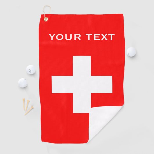 Gepersonaliseerde Zwitserland vlag Schweiz Zwitser Golfhanddoek (Insitu)