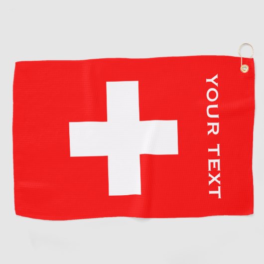 Gepersonaliseerde Zwitserland vlag Schweiz Zwitser Golfhanddoek (Horizontaal)