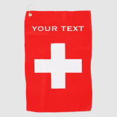 Gepersonaliseerde Zwitserland vlag Schweiz Zwitser Golfhanddoek (Voorkant)
