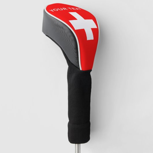 Gepersonaliseerde Zwitserland vlag Schweiz Zwitser Golfheadcover (Schuin)