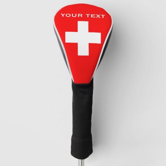 Gepersonaliseerde Zwitserland vlag Schweiz Zwitser Golfheadcover (Voorkant)