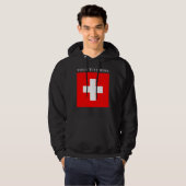Gepersonaliseerde Zwitserland vlag Schweiz Zwitser Hoodie (Voorkant volledig)